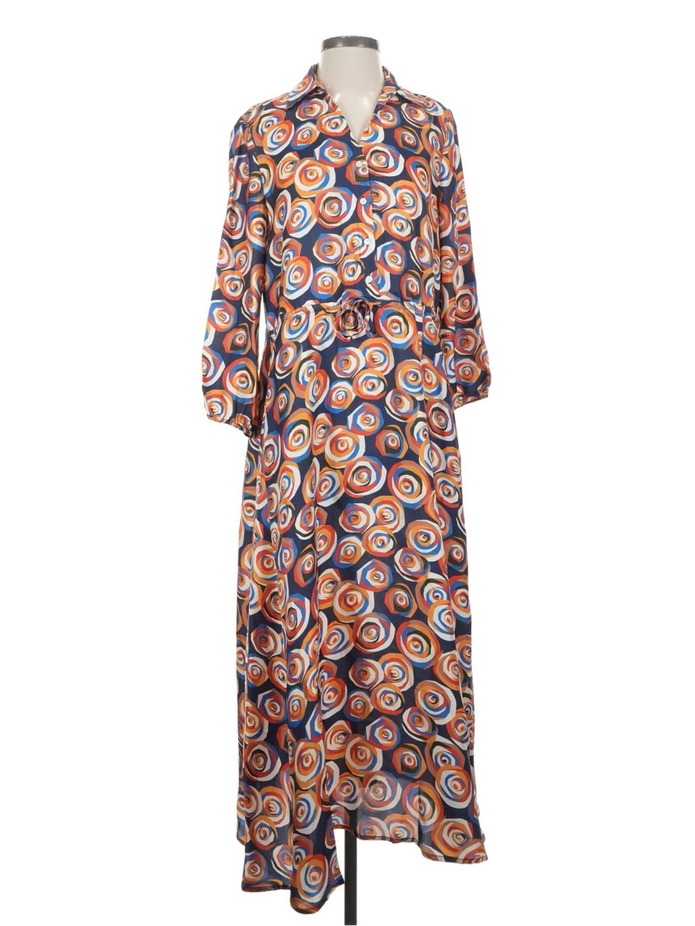 NWOT J McLaughlin Mollie Dress with Multi-Color Spiral Print size Small